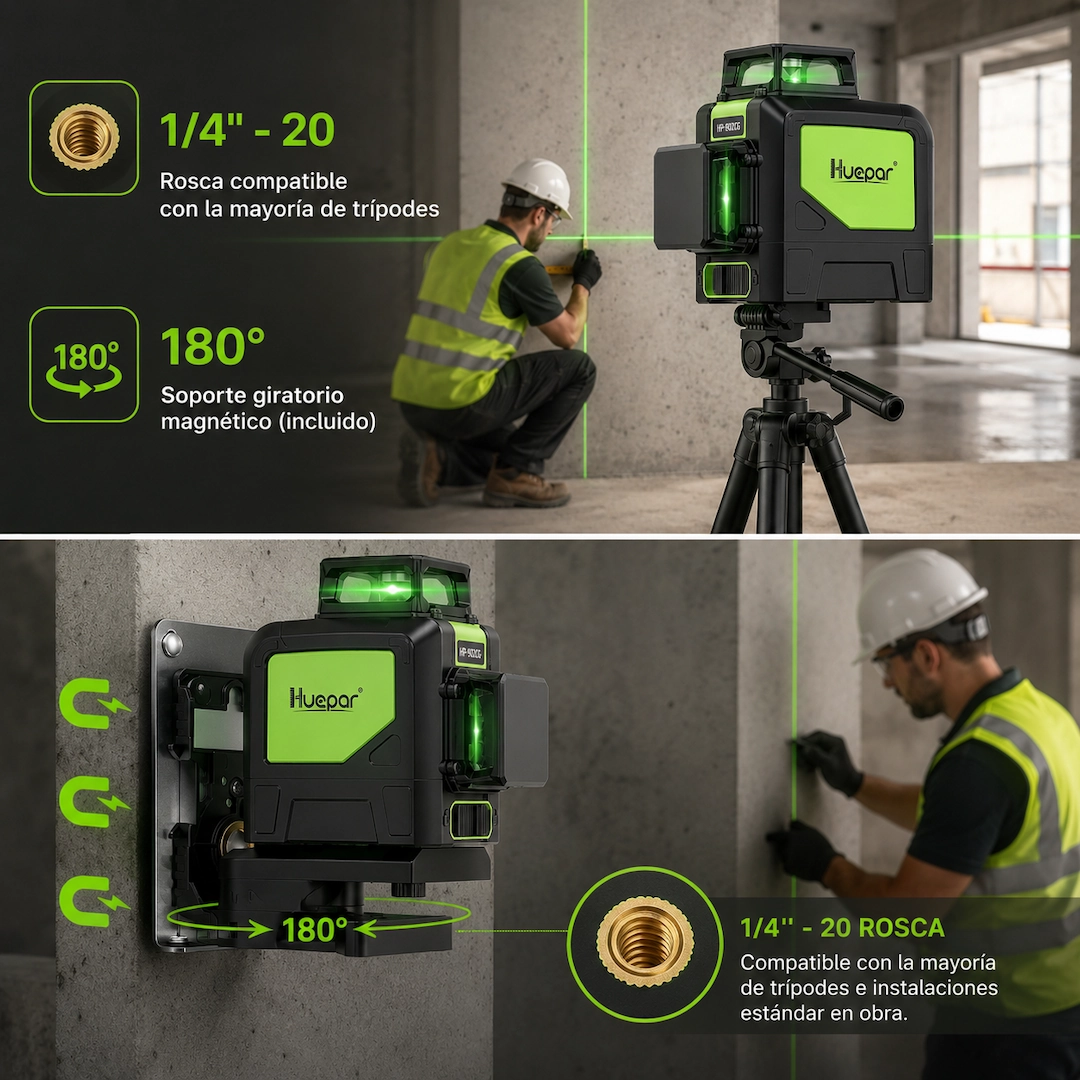 Nivel laser Huepar con proteccion IP54